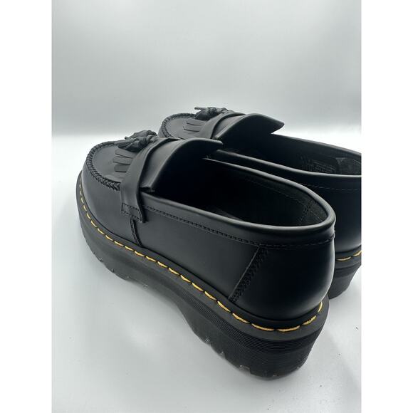 Womens Sz 8 Dr Martens Shoes Adrian Quad Platform Loafer Leather Black Mens 7 - Picture 6 of 7